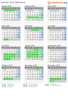 Kalender 2024 mit Ferien und Feiertagen Südholland