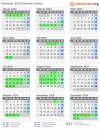 Kalender 2024 mit Ferien und Feiertagen Utrecht (mitte)