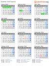 Kalender 2024 mit Ferien und Feiertagen Apulien