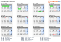 Kalender 2024 mit Ferien und Feiertagen Basilikata