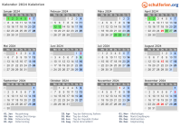 Kalender 2024 mit Ferien und Feiertagen Kalabrien
