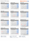 Kalender 2024 mit Ferien und Feiertagen Jemen