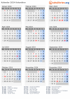 Kalender  mit Ferien und Feiertagen Kolumbien