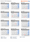 Kalender 2024 mit Ferien und Feiertagen Madagaskar