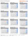 Kalender 2024 mit Ferien und Feiertagen Mongolei