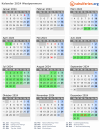 Kalender 2024 mit Ferien und Feiertagen Westpommern