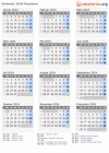 Kalender 2024 mit Ferien und Feiertagen Russland