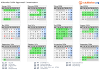 Kalender 2024 mit Ferien und Feiertagen Appenzell Innerrhoden