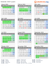 Kalender 2024 mit Ferien und Feiertagen Luzern