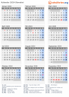 Kalender 2024 mit Ferien und Feiertagen Slowakei