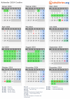 Kalender 2024 mit Ferien und Feiertagen Crudim