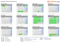 Kalender 2024 mit Ferien und Feiertagen Deutschbrod