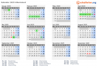 Kalender 2025 mit Ferien und Feiertagen Albertslund