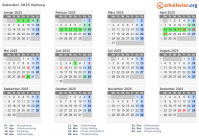 Kalender 2025 mit Ferien und Feiertagen Nyborg