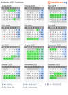 Kalender 2025 mit Ferien und Feiertagen Hamburg
