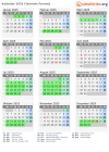 Kalender 2025 mit Ferien und Feiertagen Clermont-Ferrand