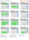 Kalender 2025 mit Ferien und Feiertagen Normandie