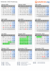 Kalender 2025 mit Ferien und Feiertagen Hamburg