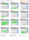Kalender 2025 mit Ferien und Feiertagen Nordbrabant (süd)