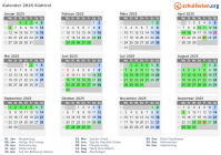 Kalender 2025 mit Ferien und Feiertagen Südtirol