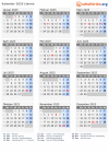 Kalender 2025 mit Ferien und Feiertagen Liberia