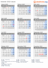 Kalender 2025 mit Ferien und Feiertagen Litauen