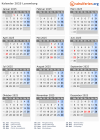 Kalender 2025 mit Ferien und Feiertagen Luxemburg