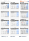 Kalender 2025 mit Ferien und Feiertagen Nordkorea