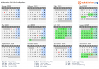 Kalender 2025 mit Ferien und Feiertagen Großpolen