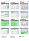 Kalender 2025 mit Ferien und Feiertagen Lebus