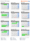 Kalender 2025 mit Ferien und Feiertagen Aargau