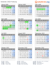 Kalender 2025 mit Ferien und Feiertagen Freiburg