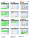 Kalender 2025 mit Ferien und Feiertagen Glarus