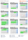 Kalender 2025 mit Ferien und Feiertagen Luzern
