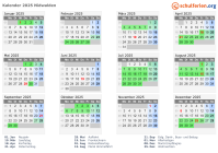 Kalender 2025 mit Ferien und Feiertagen Nidwalden