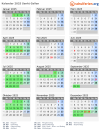 Kalender 2025 mit Ferien und Feiertagen Sankt Gallen