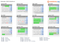 Kalender 2025 mit Ferien und Feiertagen Solothurn