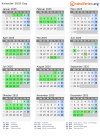 Kalender 2025 mit Ferien und Feiertagen Zug