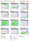 Kalender 2025 mit Ferien und Feiertagen Falkenau an der Eger