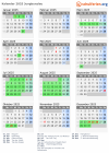 Kalender 2025 mit Ferien und Feiertagen Jungbunzlau