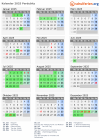 Kalender 2025 mit Ferien und Feiertagen Pardubitz