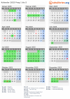 Kalender 2025 mit Ferien und Feiertagen Prag 1 bis 5