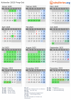 Kalender 2025 mit Ferien und Feiertagen Prag-Ost