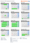 Kalender 2025 mit Ferien und Feiertagen Ungarisch Hradisch