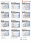 Kalender 2026 mit Ferien und Feiertagen Algerien