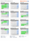 Kalender 2026 mit Ferien und Feiertagen Nordterritorium