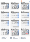 Kalender 2026 mit Ferien und Feiertagen Tasmanien