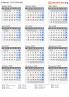 Kalender 2026 mit Ferien und Feiertagen Bolivien