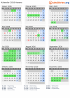 Kalender 2026 mit Ferien und Feiertagen Assens