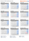 Kalender 2026 mit Ferien und Feiertagen Vesthimmerlands